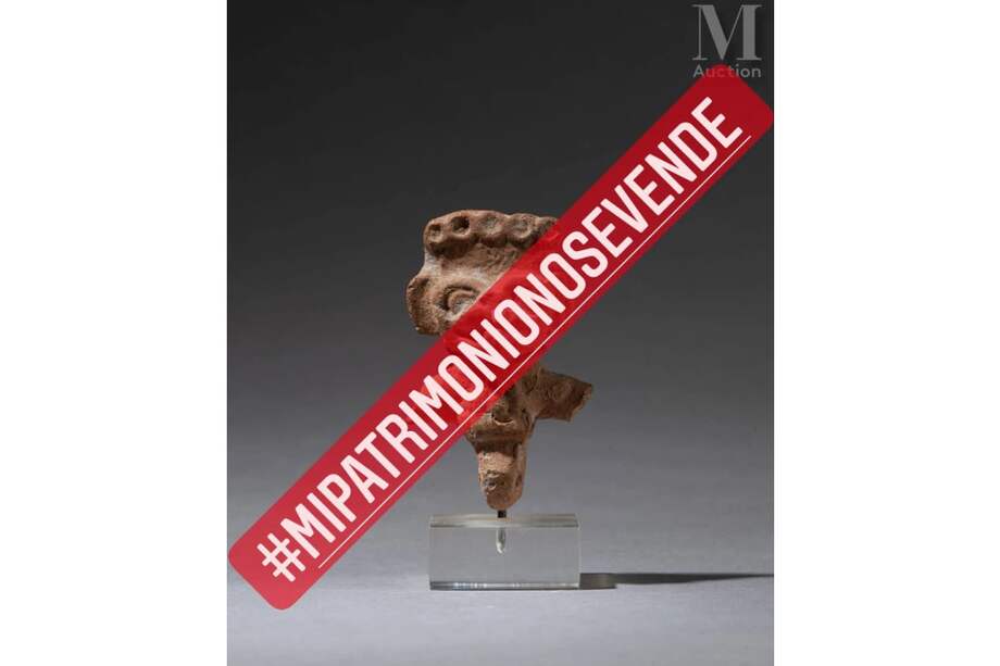 La Secretaría de Cultura de México publicó esta fotografía en sus redes sociales, en las que expresó que "lamenta y reprueba de manera contundente la venta de bienes arqueológicos".