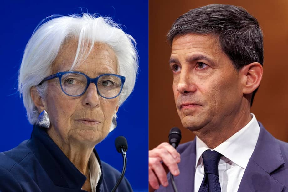 Christine Lagarde, presidenta del Banco Central Europeo, y Kevin Warsh, presidente de la Reserva Federal.