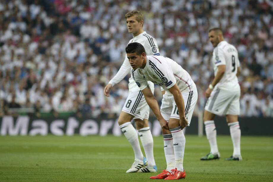 James Rodríguez lamenta la eliminación del Real Madrid de la Liga de Campeones de Europa. El equipo del colombiano no fue capaz de superar a Juventus de Italia. / EFE