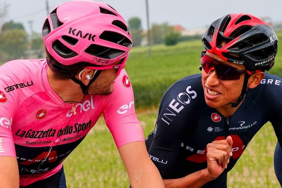 Egan Bernal con Filippo Ganna, su gregario de oro en el Ineos.