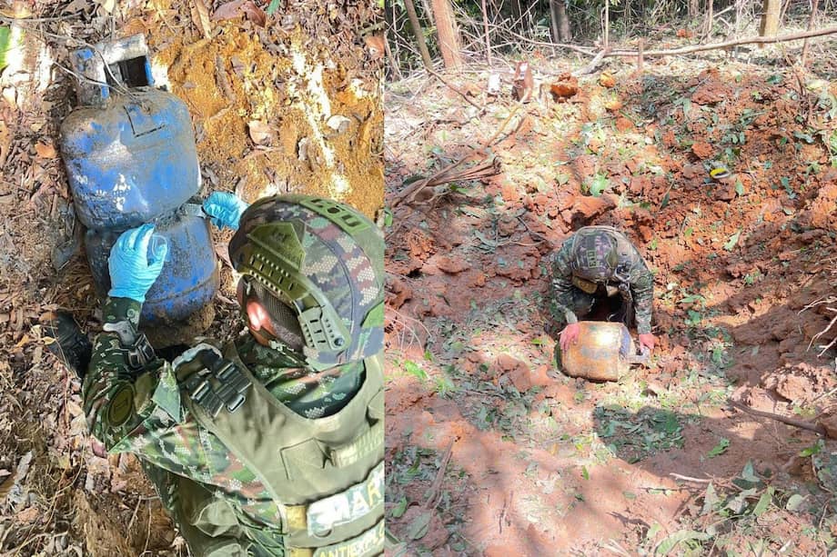 Para neutralizar la amenaza, el grupo Marte, especializado en la manipulación de explosivos, llevó a cabo la destrucción controlada de los elementos encontrados en el lugar.