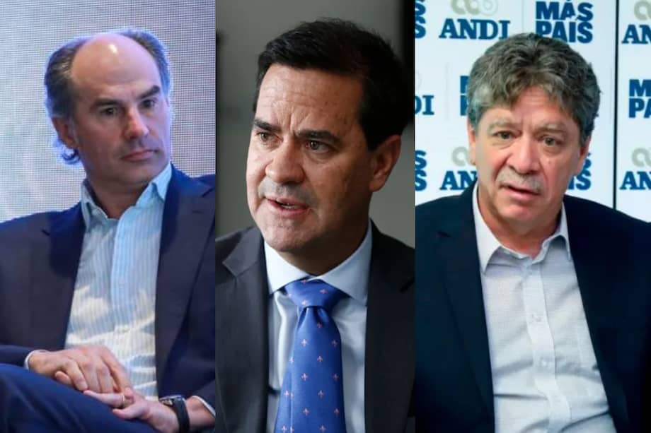 Presidente de la ACM, Juan Camilo Nariño; presidente de la ACP, Frank Pearl y presidente de la ANDI, Bruce Mac Master.