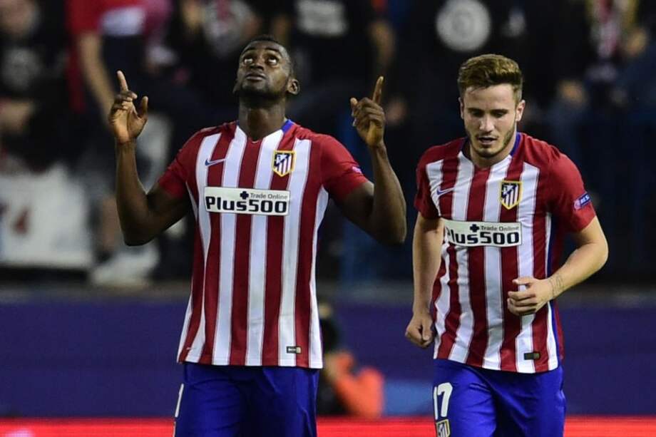 Jackson Martínez celebra su segundo tanto con el Atlético de Madrid. Foto: EFE