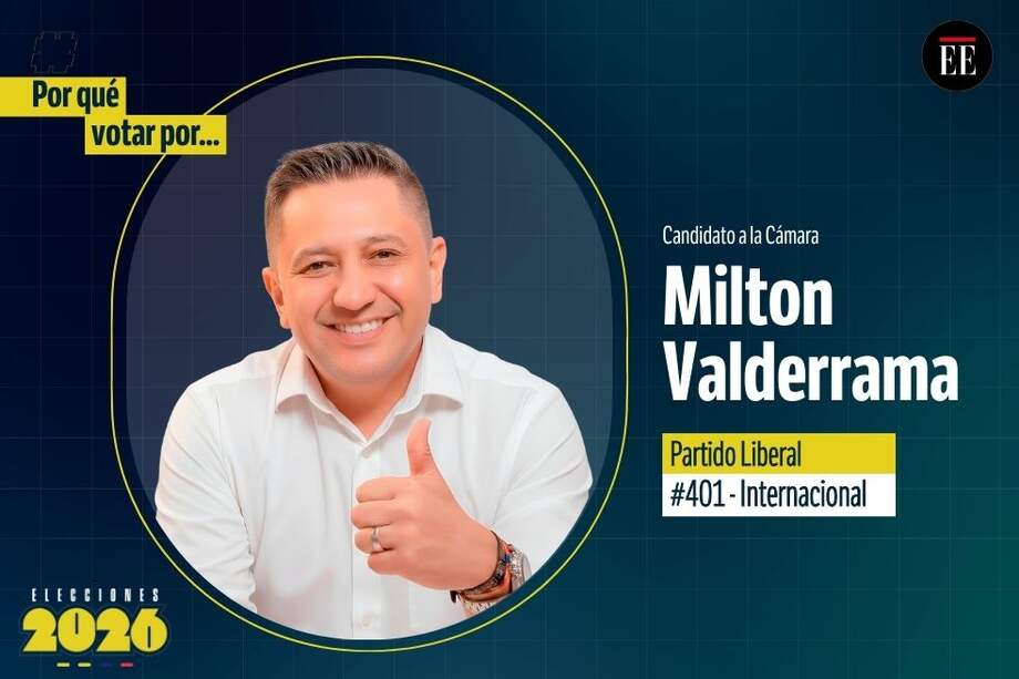 Milton Valderrama, candidato a la Cámara.