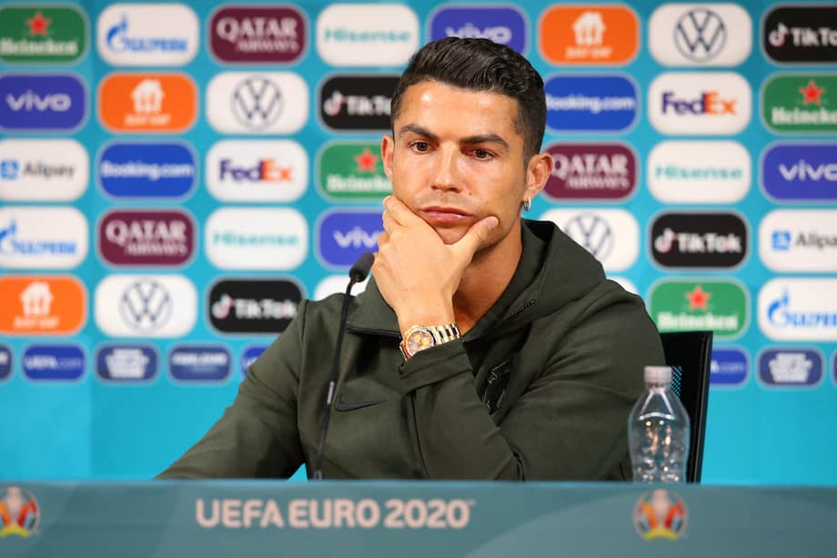 Cristiano Ronaldo durante la rueda de prensa.
