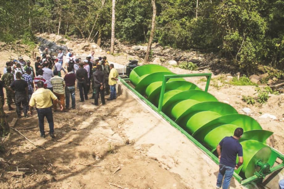 Es el primer tornillo de Arquímedes instalado y fabricado en América Latina. /Cortesía Pastoral Social