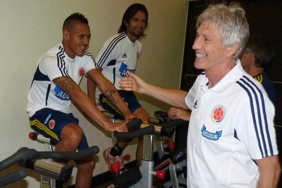 La selección en trabajos de gimnasio. / Colfútbol