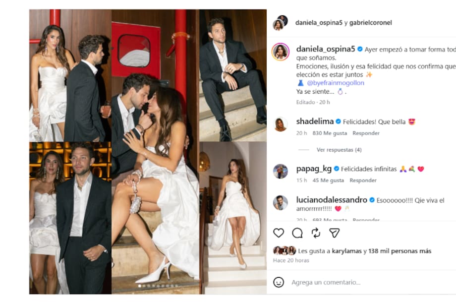 Fotos de la boda de Daniela Ospina y Gabriel Coronel en Medellín