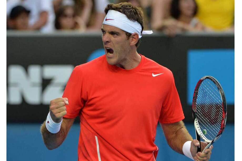 Juan Martín del Potro celebra su triunfo en la primera fase del Abierto de Australia. / AFP