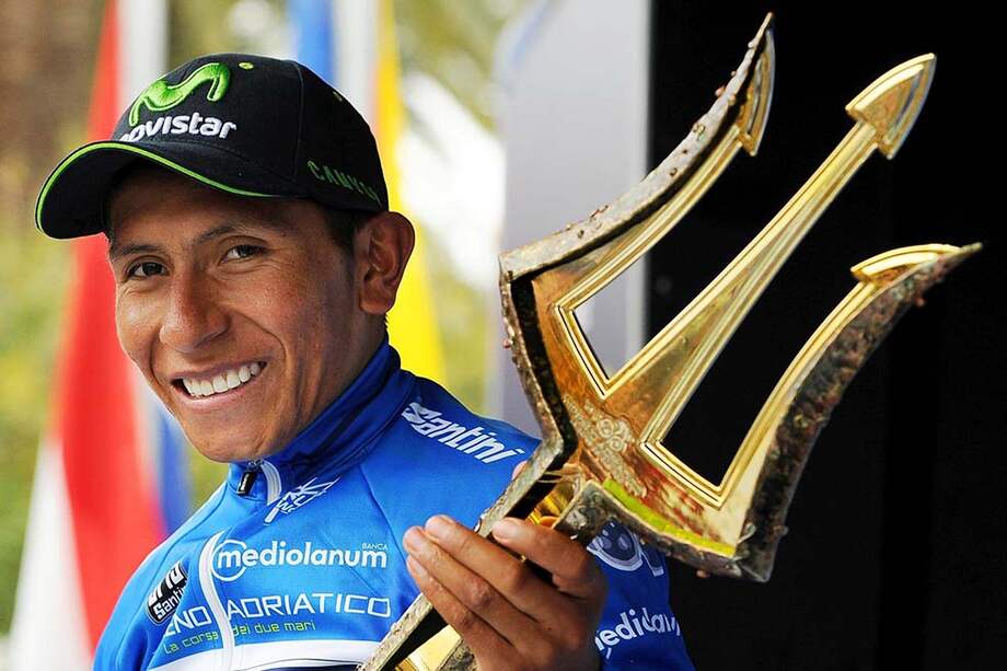 El ciclista boyacense Nairo Quintana se coronó campeón de la edición 50 de la Tirreno-Adriático, en territorio italiano. / EFE