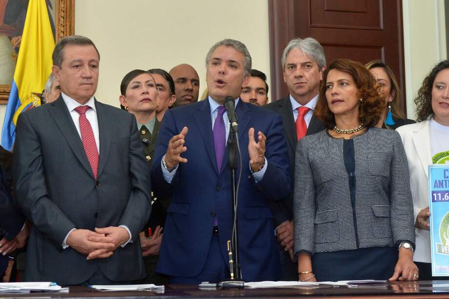 El presidente Duque se refirió a la situación en Venezuela este martes, desde el Congreso de la República. / SIG