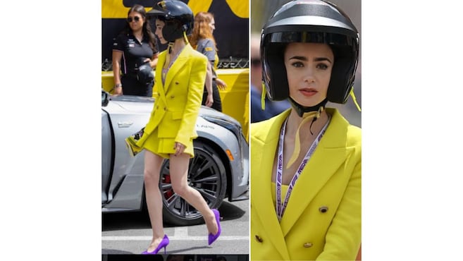 'Emily en París' y Fórmula Uno: inesperado crossover unió a Lily Collins y al Checo Pérez