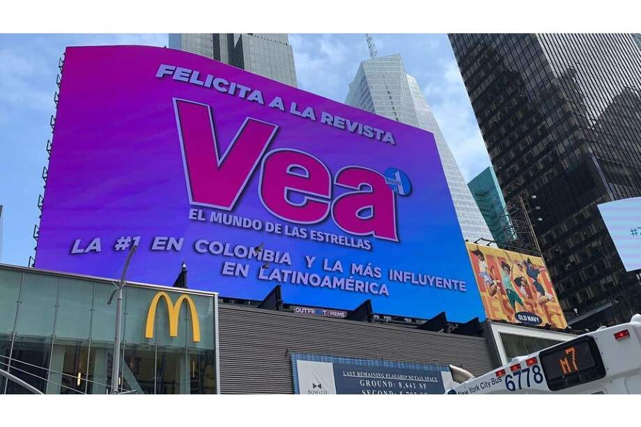 Vea fue exaltada en el Times Square de New York el pasado 13 de junio.
