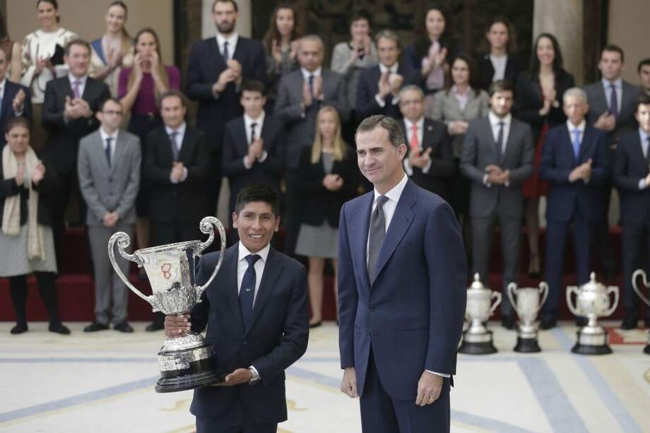 Nairo Quintana durante la entrega de los Premios Nacionales del Deporte de España. Foto: EFE
