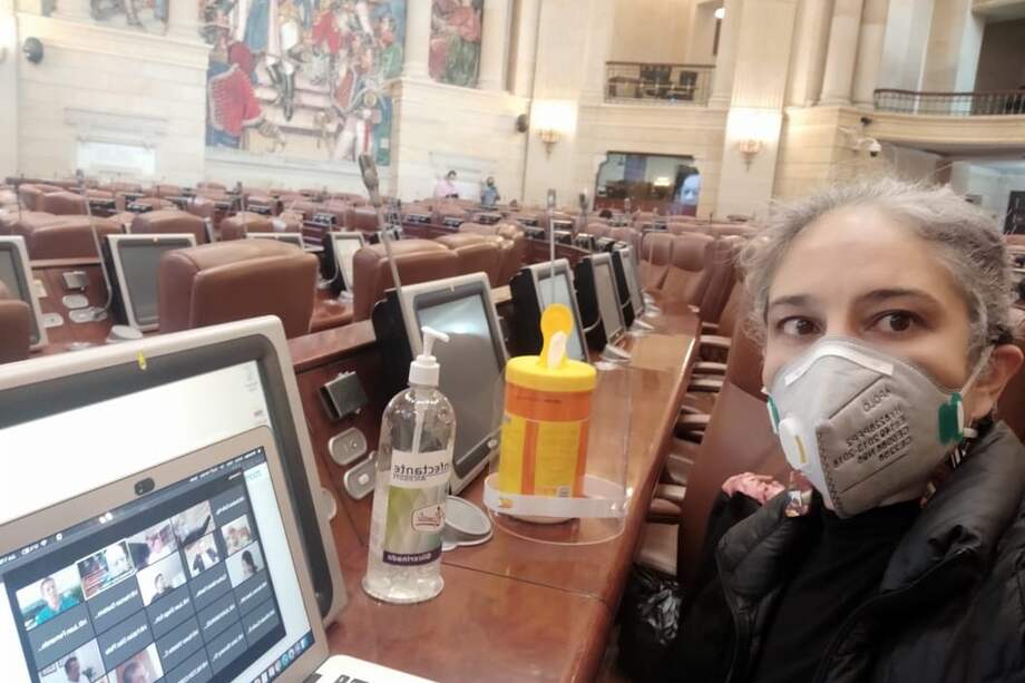 Mediante una acción de tutela, Pizarro y otros representantes, reclamaron por lo que consideran es la “vulneración de sus derechos a la participación política, el ejercicio y control del poder político, y la libertad de expresión", en lo que tiene que ver con realizar sesiones presenciales. / Tomada de Twitter @PizarroMariaJo