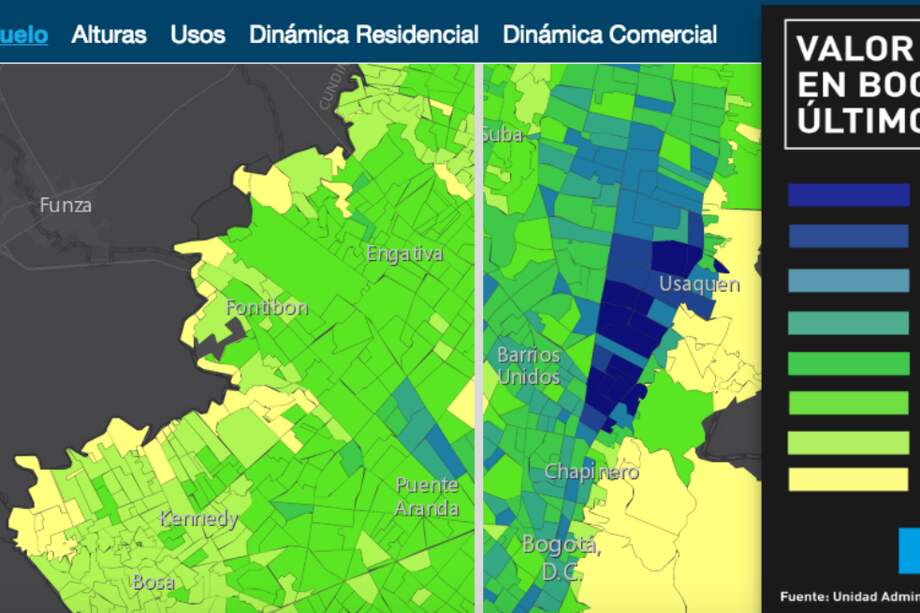 Una aplicación para conocer el precio del suelo en Bogotá