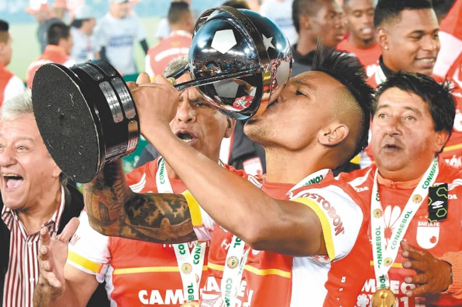 Wilson Morelo ha anotado 138 goles como profesional, la mayoría con la camiseta de Santa Fe, con el que ganó la Copa Sudamericana 2015. / Getty Images