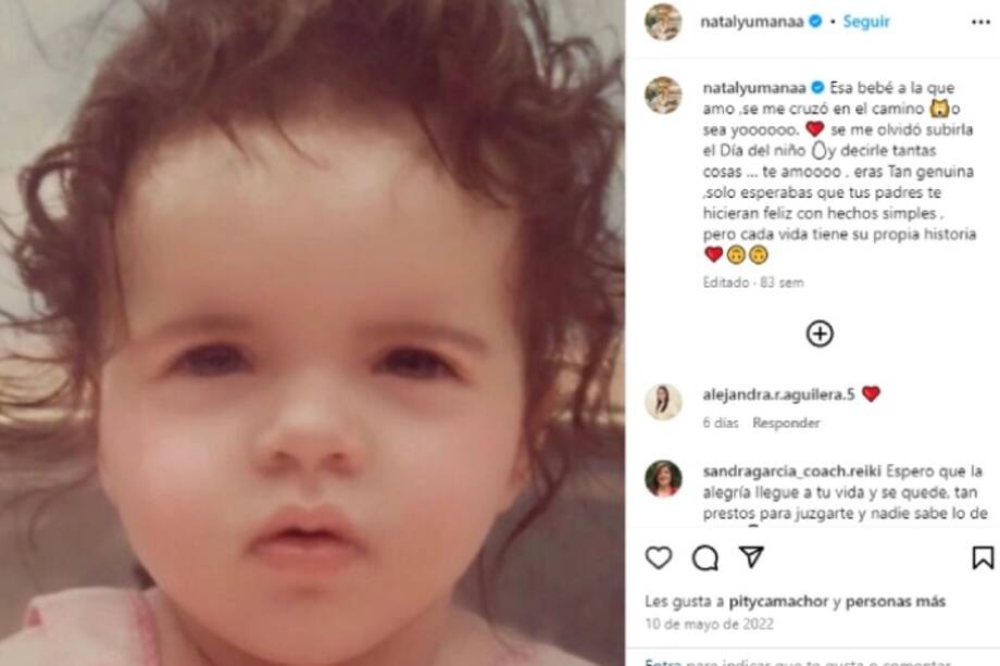 Así se veía Nataly Umaña, de ‘La casa de los famosos Colombia’, en su infancia