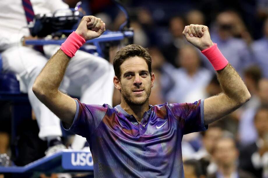 Juan Martín Del Potro celebra su paso a las semifinales del US Open. / AFP