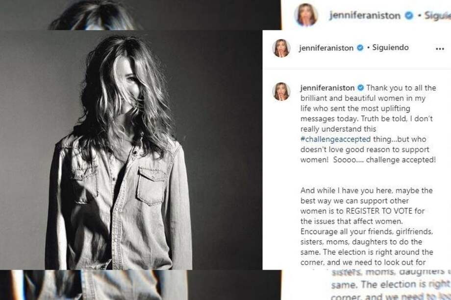 Celebridades de todo el mundo, como Jennifer Aniston, se unieron al reto del #ChallengeAccepted.