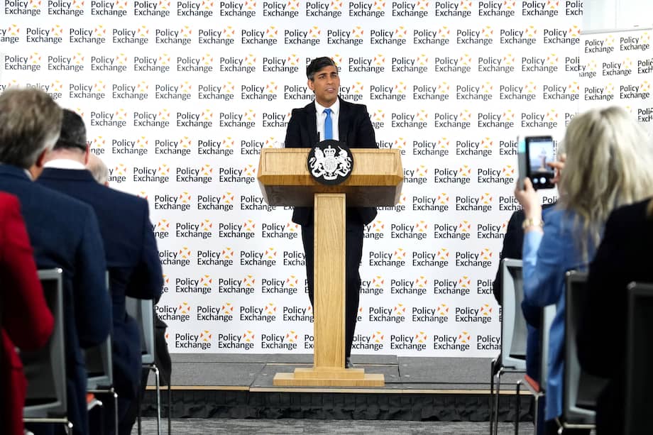 El primer ministro de Reino Unido, Rishi Sunak.