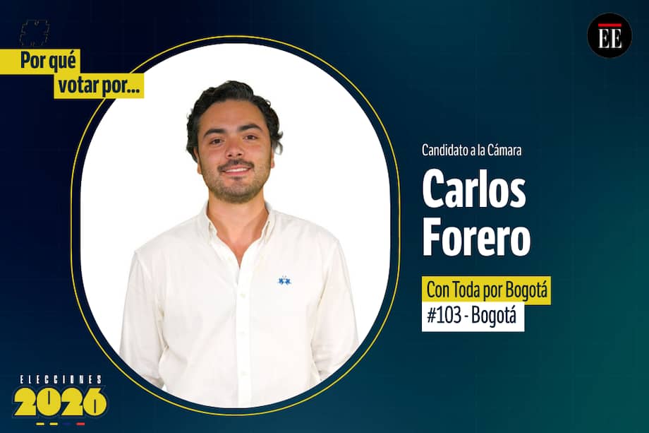 Carlos Eduardo Forero es candidato a la Cámara. Va por Con Toda por Bogotá.