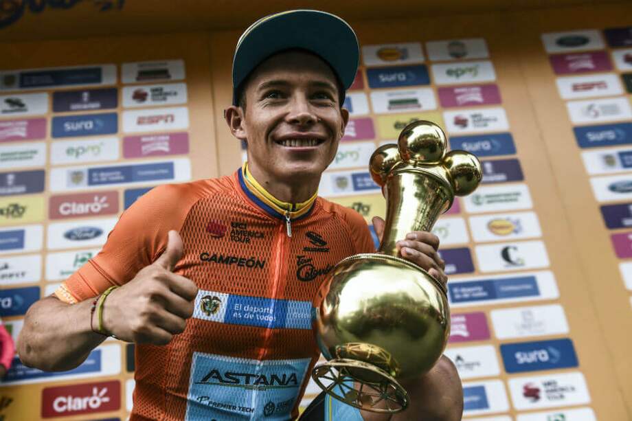 Miguel Ángel López, ciclista del equipo Astana. / AFP