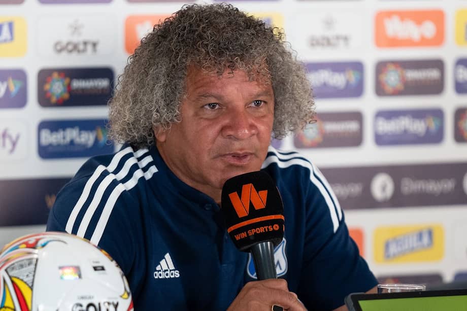 Alberto Gamero, director técnico de Millonarios, en la rueda de prensa previa al partido de la Superliga.