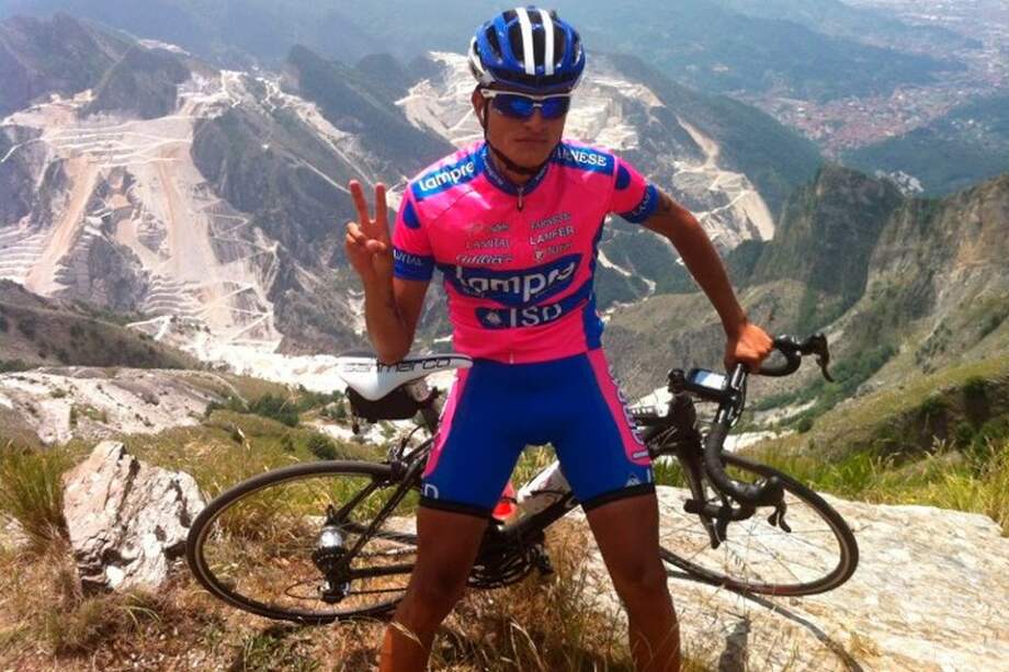 El colombiano Winner Anacona del equipo ProTour Lampre que corre la Vuelta a España / Tomada de ciclismodecolombia.com