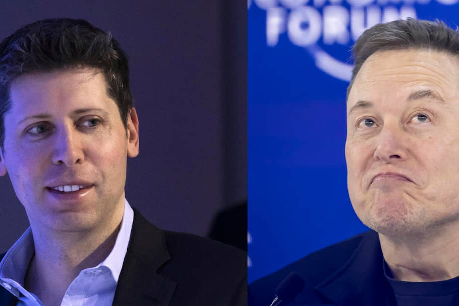 El CEO de OpenAI Sam Altman (i) y al multimillonario estadounidense Elon Musk.