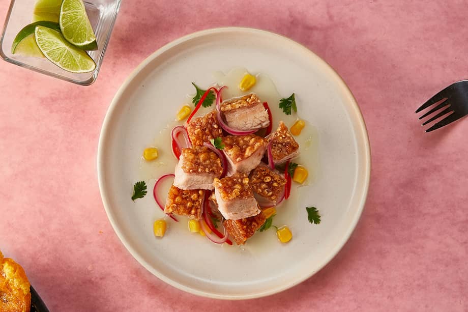 Carviche con tocino.