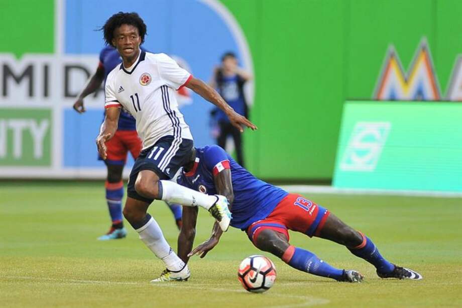 Juan Guillermo Cuadrado anotó el segundo gol en la victoria de Colombia sobre Haití. / EFE