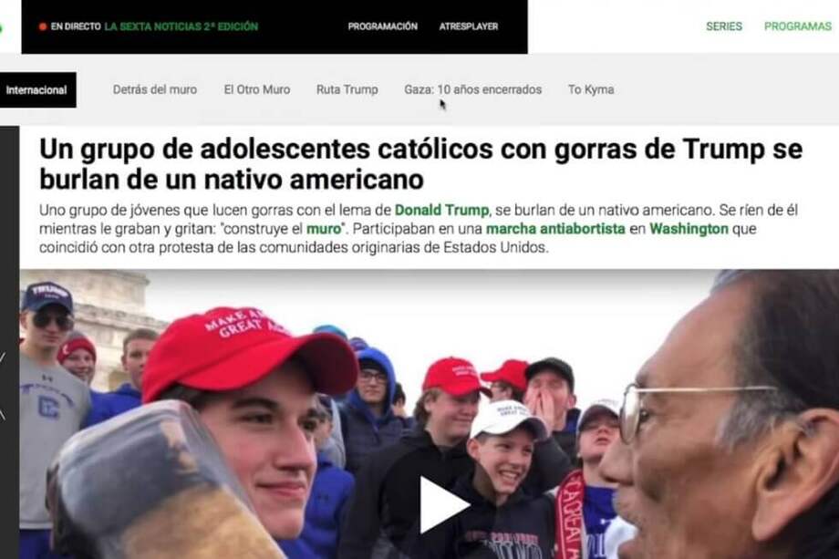 La discusión sobre si unos muchachos con gorros de Trump habían acosado o no a un anciano nativoamericano durante una manifestación antiaborto en Washington demostró los problemas de una red como Twitter. / Pantallazo de Twitter