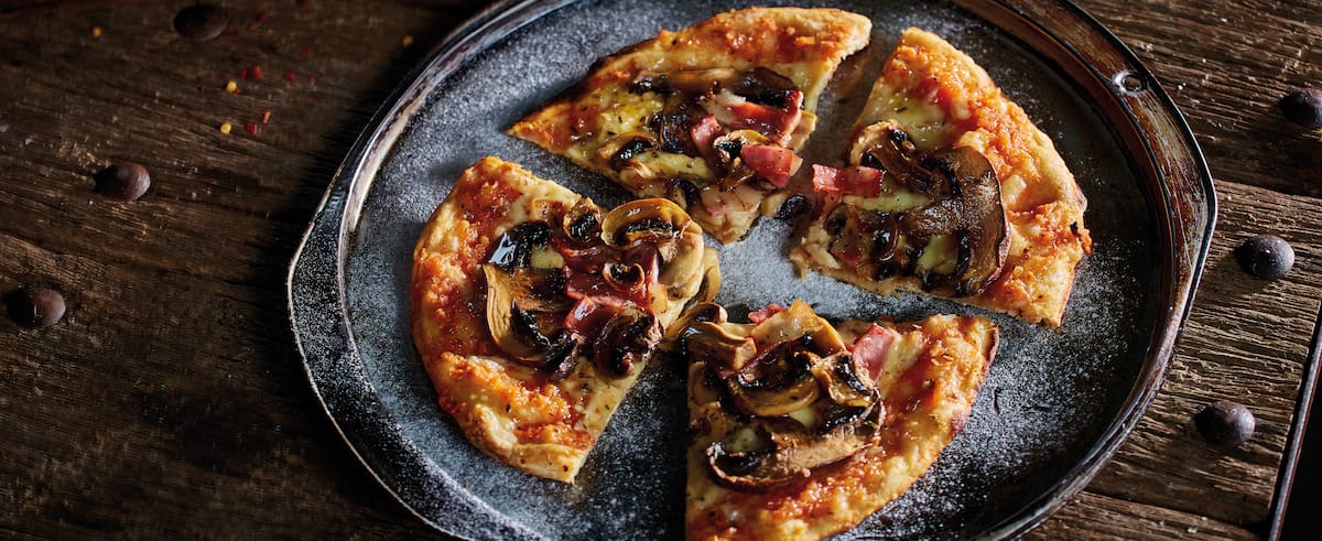 En solo 40 minutos, tendrás en tu mesa esta deliciosa pizza de champiñones.