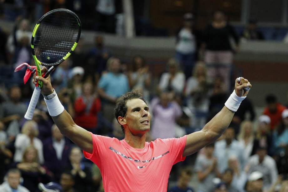 Rafael Nadal celebra su debut triunfante en el US Open. / EFE