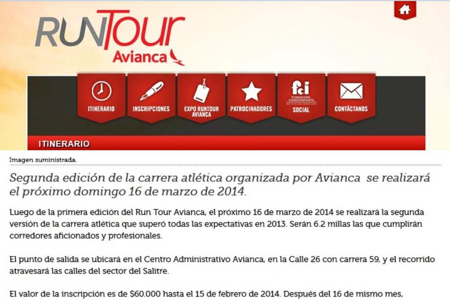 Anuncian carrera atlética Run Tour de Avianca sin pedir permisos al Distrito