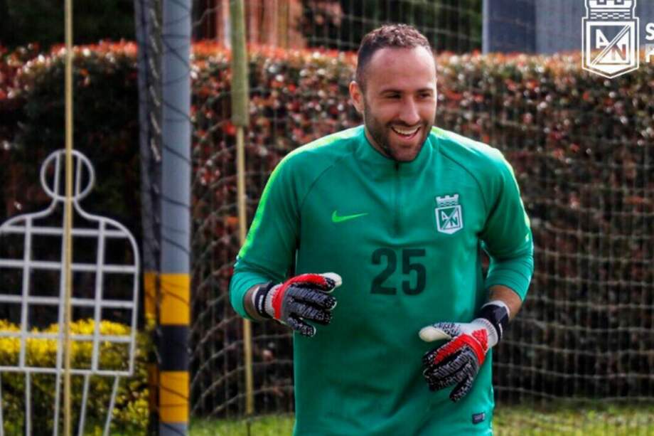 David Ospina y Aldo Leao Ramírez en un entrenamiento con Atlético Nacional. / Atlético Nacional