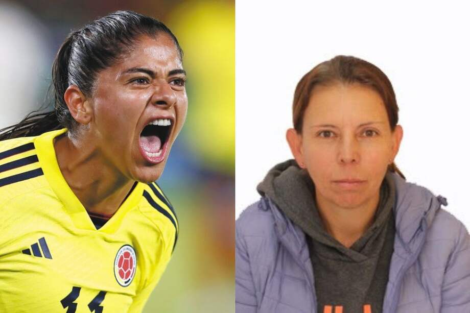 A la izquierda, Catalina Usme, goleadora histórica de la selección de Colombia; a la derecha, Adriana Céspedes, pionera del fútbol femenino en nuestro país.