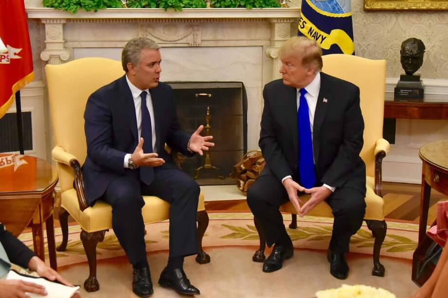 El presidente de Colombia, Iván Duque, se reunió a comienzos de febrero con Donald Trump. Hablaron de drogas. / SIG