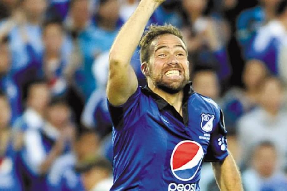 Federico Insúa celebrando un gol con la camiseta de Millonarios. / Gustavo Torrijos