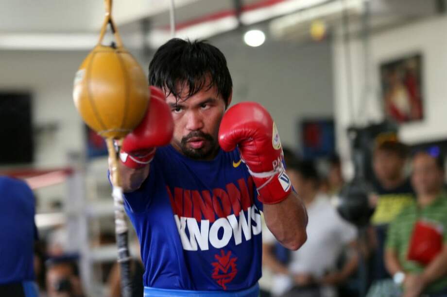 Manny Pacquiao, peleador filipino que enfrentará a Mayweather el próximo 2 de mayo en Las Vegas. Foto: AFP