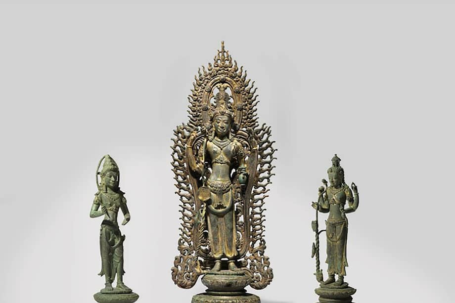 Imagen de las tres esculturas que Australia devolverá a Camboya EFE/ National Gallery Of Australia (NGA)