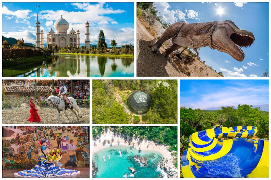 Siete parques turísticos en diferentes regiones de Colombia.
