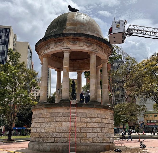 Así fue la compleja restauración del Templete al Libertador, ícono del centro de Bogotá