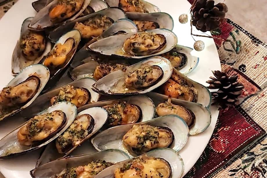 Mejillones con mantequilla y hierbas