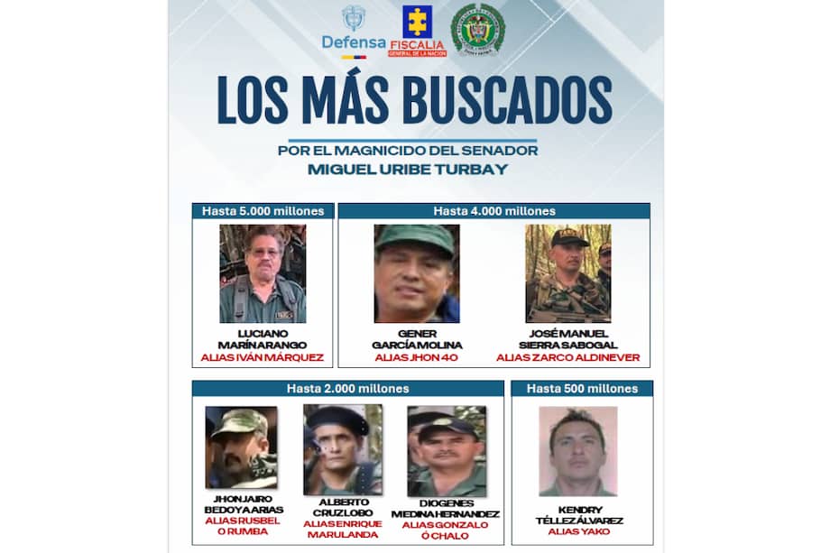Las autoridades ofrecen millonarias recompensas por estas personas que, al parecer, estarían detrás de la orden del crimen.