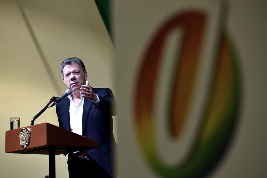 El presidente Juan Manuel Santos durante su intervención en la convención del partido de la U. / SIG