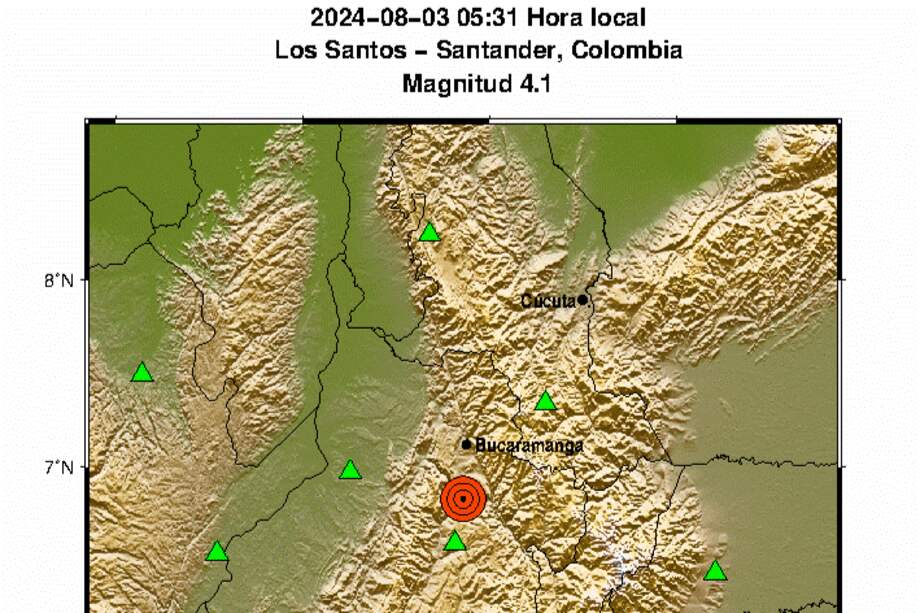 Temblor de magnitud 4.5 se registró en Los Santos, Santander.