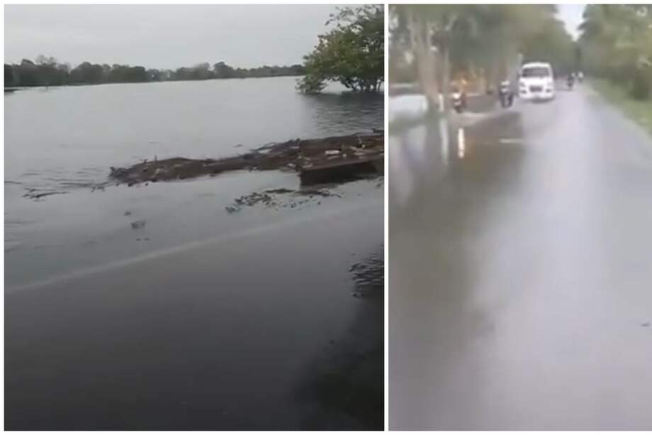 El agua del Cauca ya cubre más de 300 metros de la vía San Marcos–Majagual, en Sucre, y sigue avanzando.