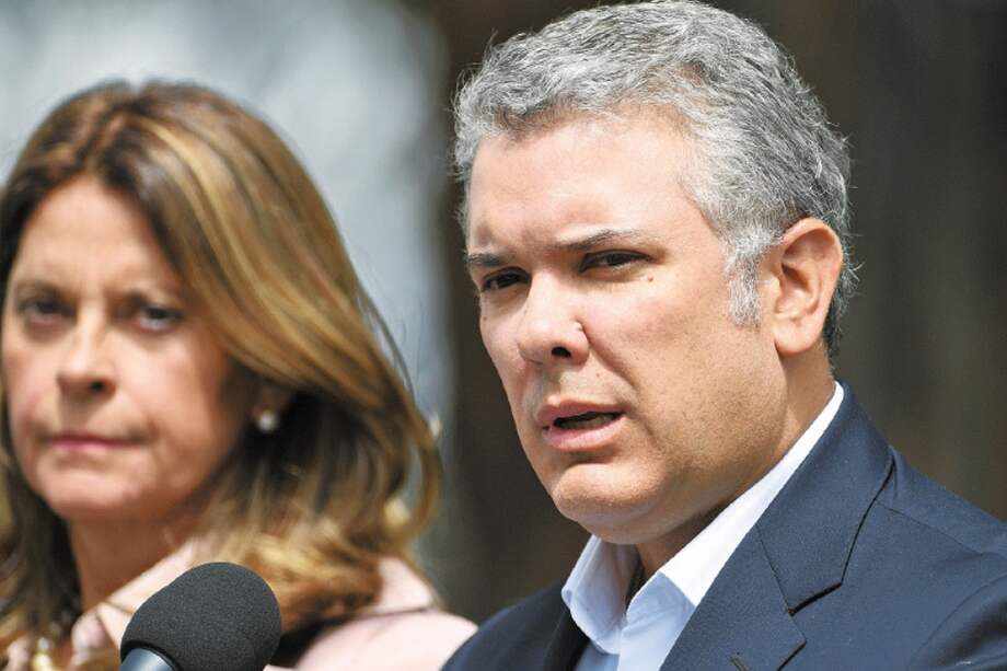 El presidente Iván Duque junto a la vicepresidenta Marta Lucía Ramírez. / Crstian Garavito